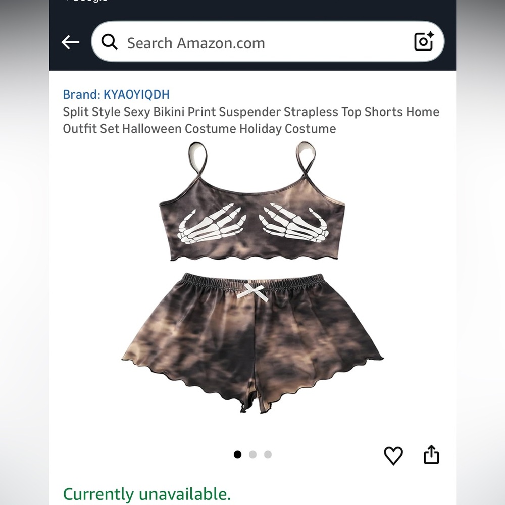 Skeleton Print Women's Sleepwear Set